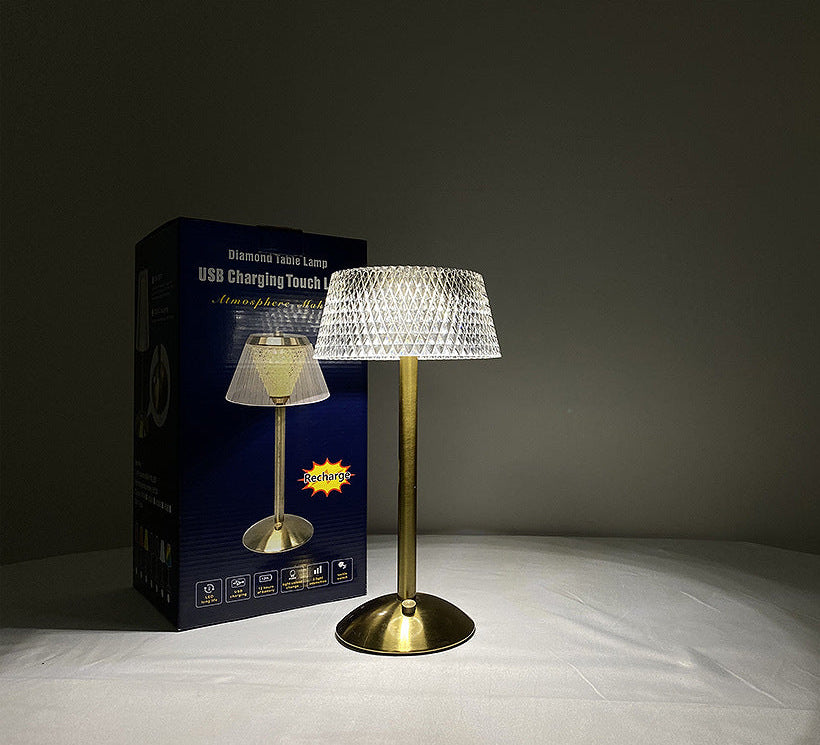 Diamond Starlight USB Rechargeable Table Lamp Luxury Metal Atmosphere Light