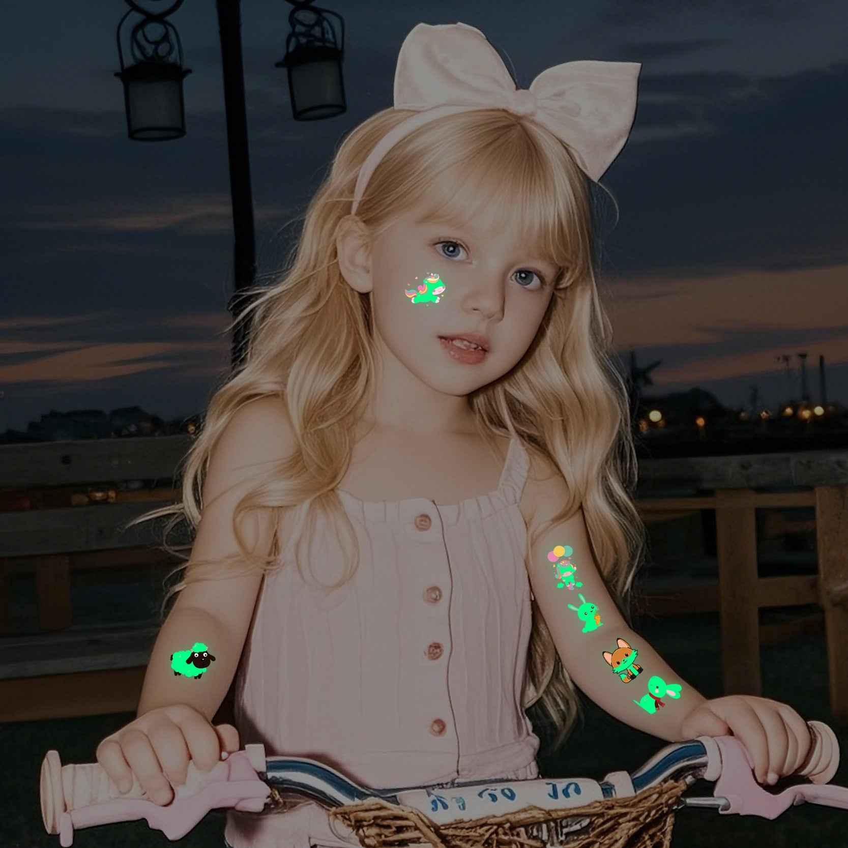 30 Sheets Luminous Tattoos for Kids Glow Party Supplies Birthday Gifts