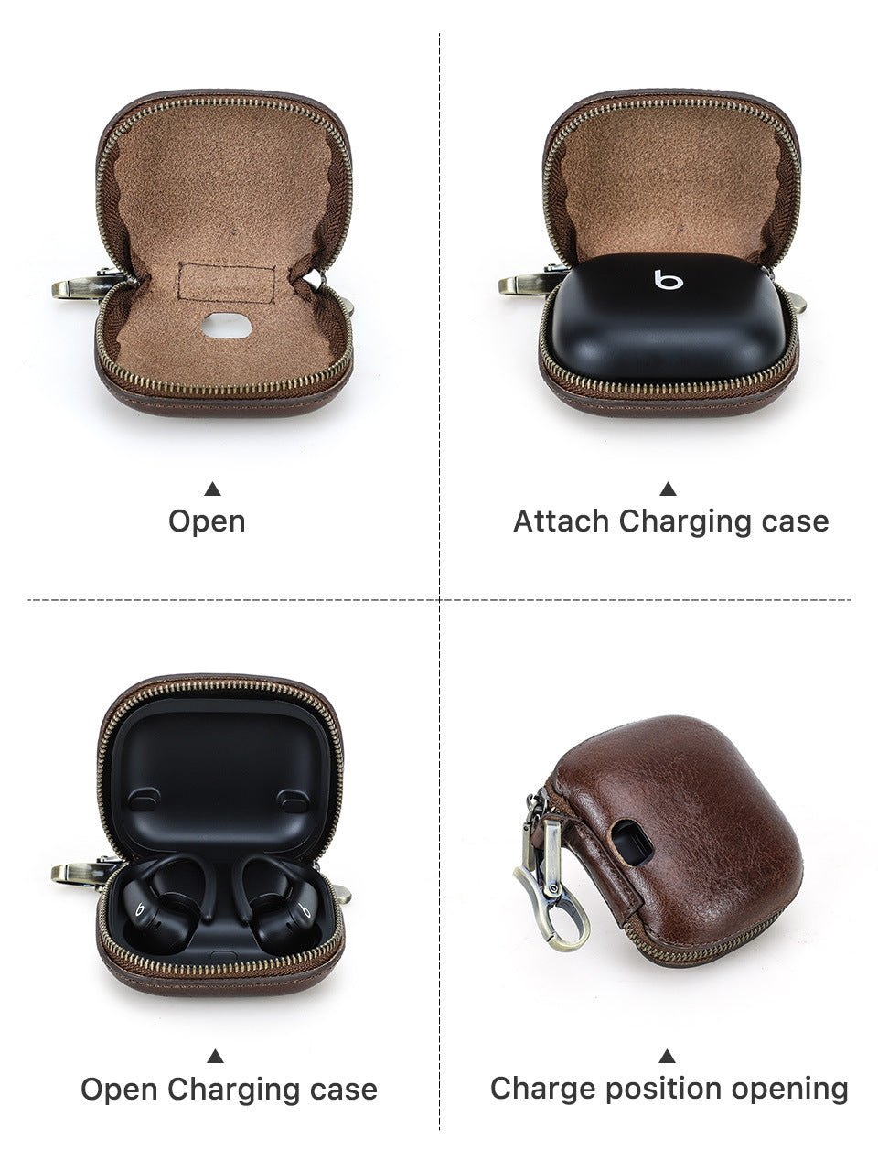Genuine Leather Case for Apple Powerbeats Pro 2 Bluetooth Earphone Pouch