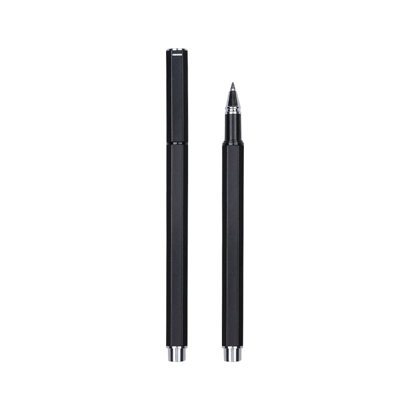 SANKOU JZ11 Four-Sided Metal Gel Pen – 0.5mm Black Ink,Cap Style Black