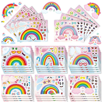 Make a Face Rainbow Stickers for Kids 24 Sheets