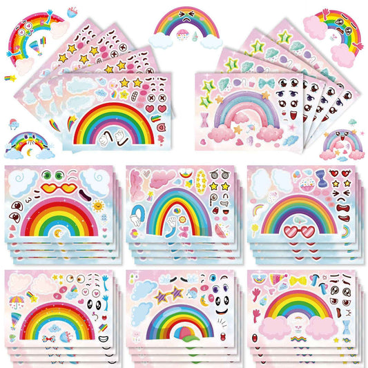 Make a Face Rainbow Stickers for Kids 24 Sheets