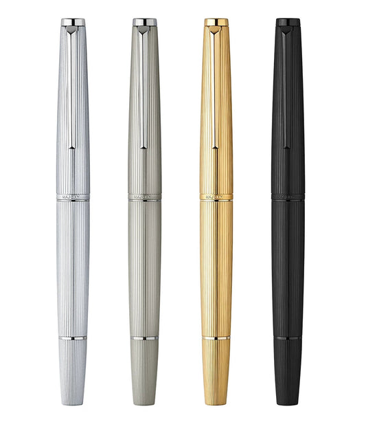 MAJOHN B32 Slim Piston Fountain Pen | Metal Stripe Barrel | Flexible Iridium F Nib 0.5mm