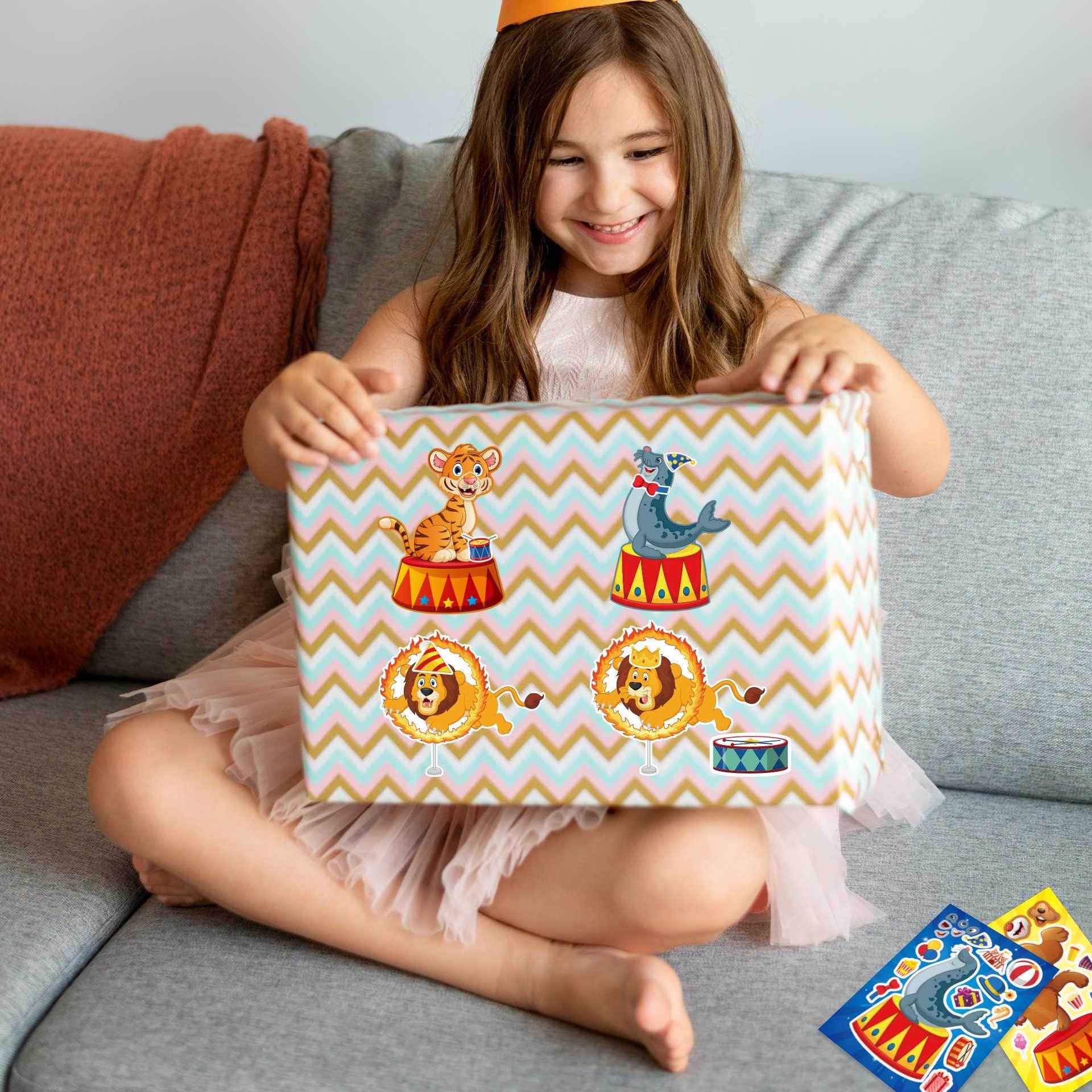 Make a Face Cartoon Circus DIY Stickers for Kids 24 Sheets