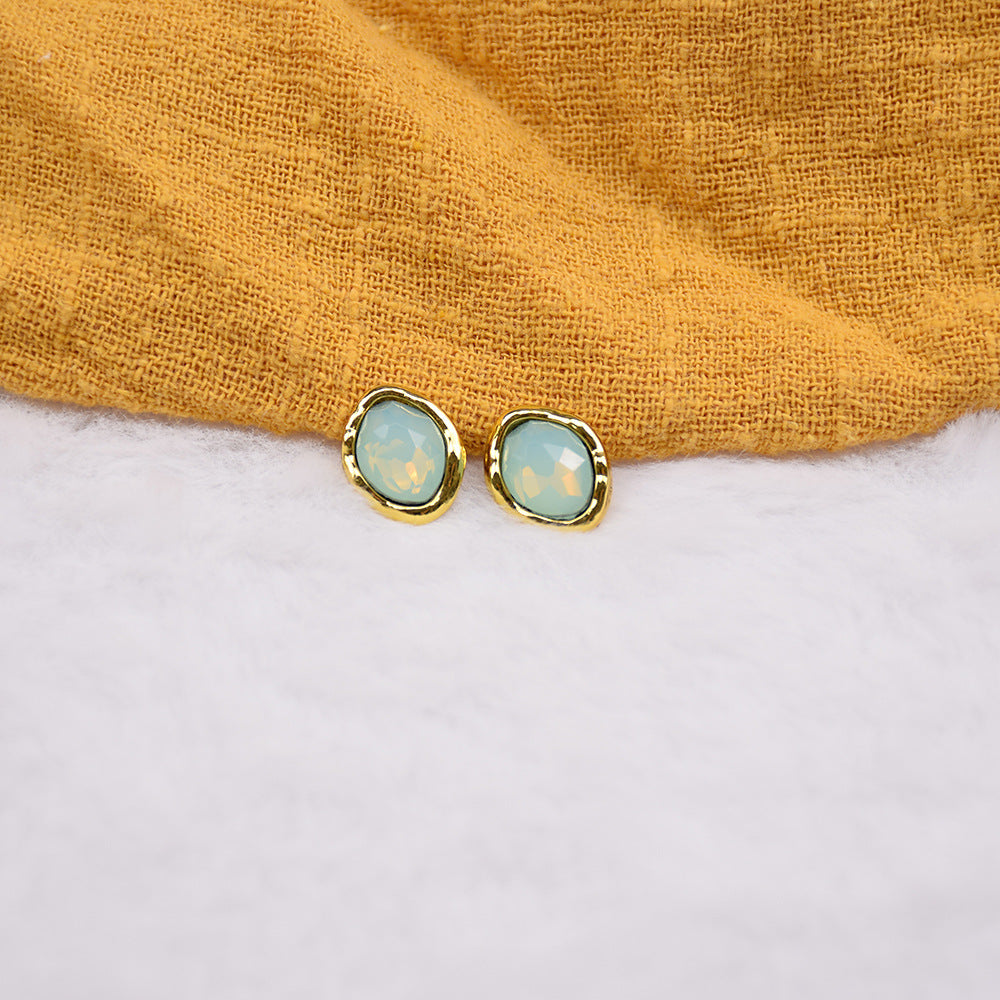 11x14mm Marquise-Blusenknöpfe, hellblaues Resin mit goldfarbener Metallumrandung