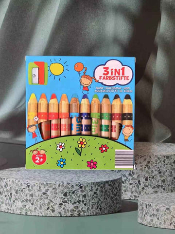 3IN1 Super Washable Big Crayons for Toddlers 10 Color