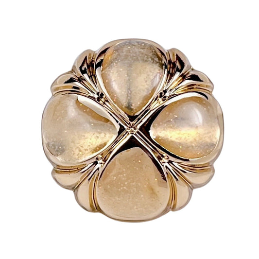 18/23mm Colorful Jelly Clover Metal Shank Button 10pcs Khaki