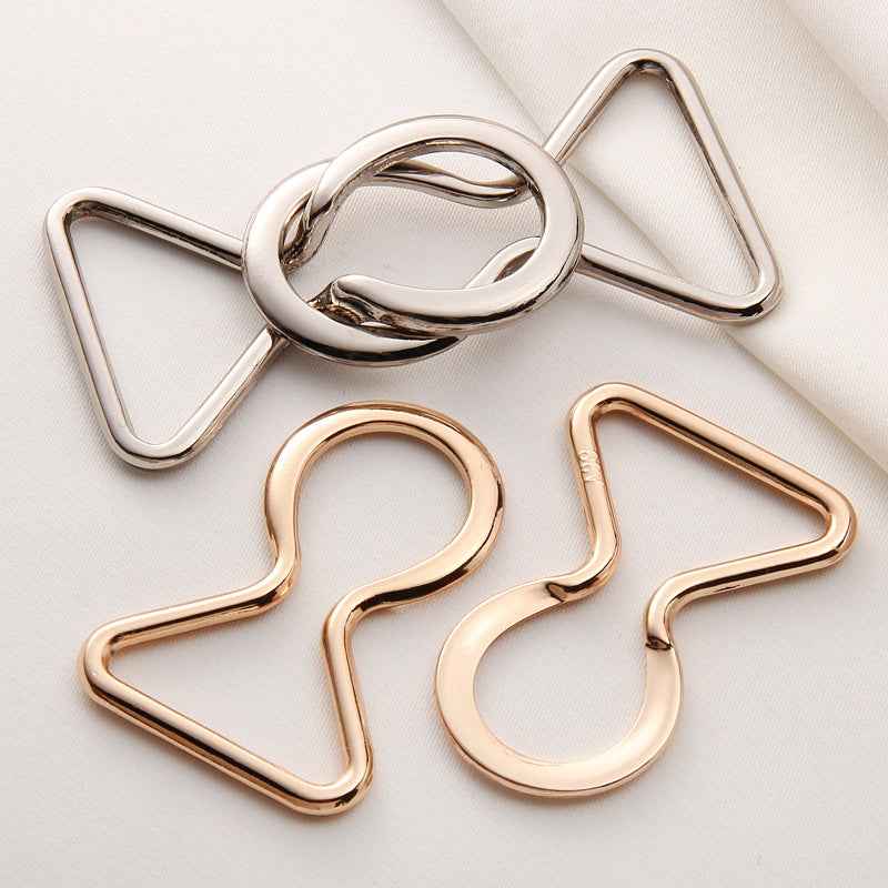 Adjustable metal coat belt buckle with ring—silver and gold finish, pack of 20