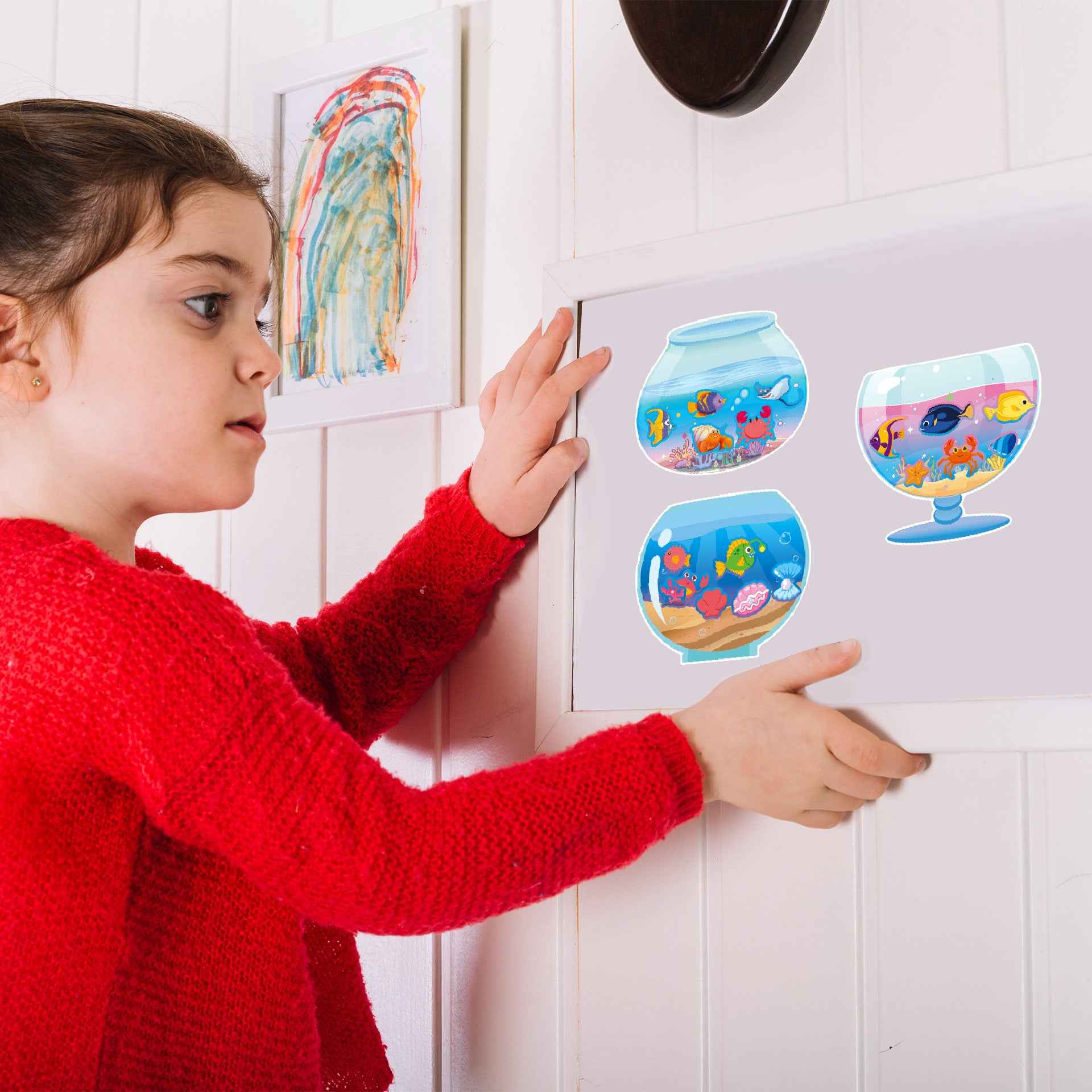 Make a Face Aquarium Fish Tank Stickers for Kids 24 Sheets