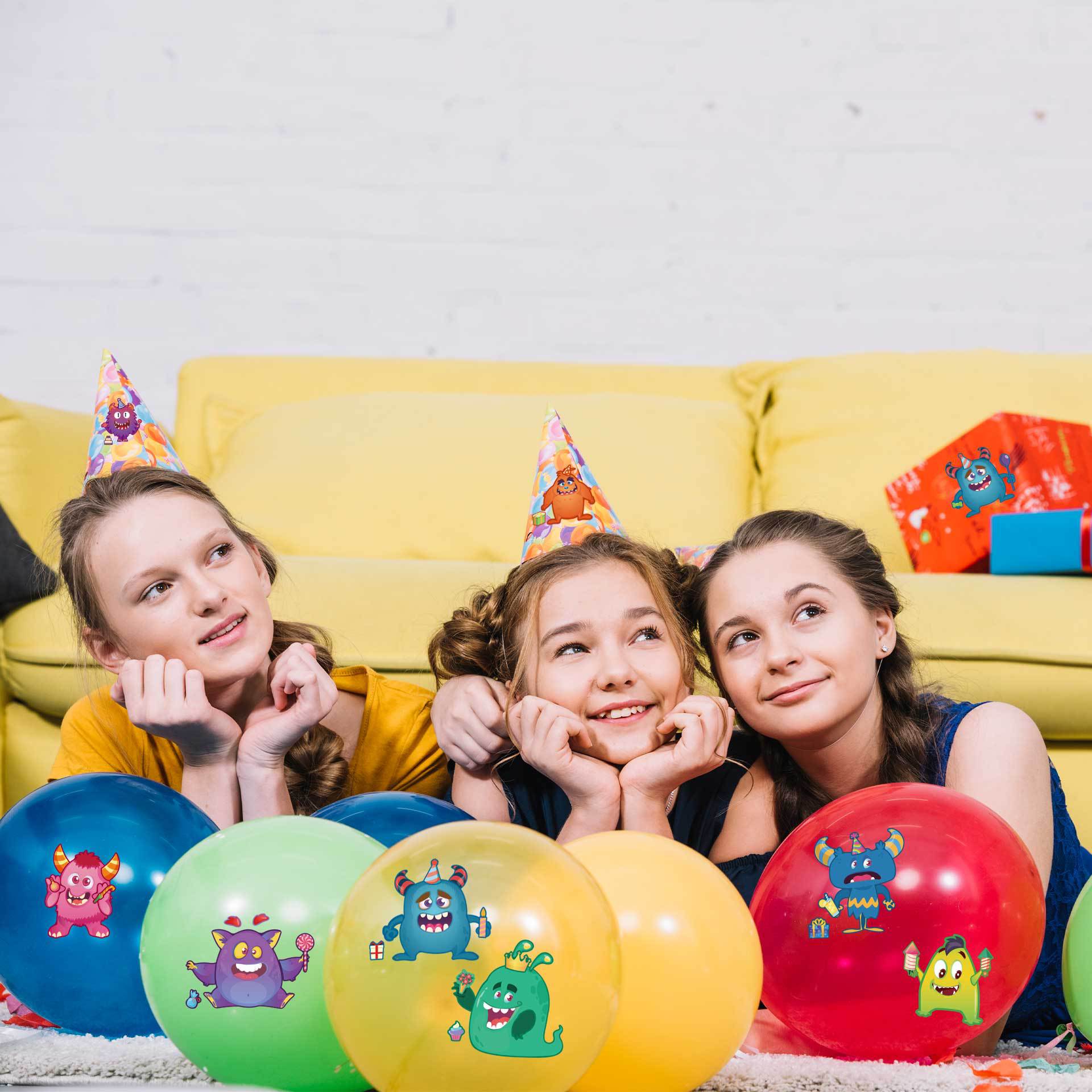32 Sheets Monster Party Theme Make Your Own Stickers for Kids Birthday