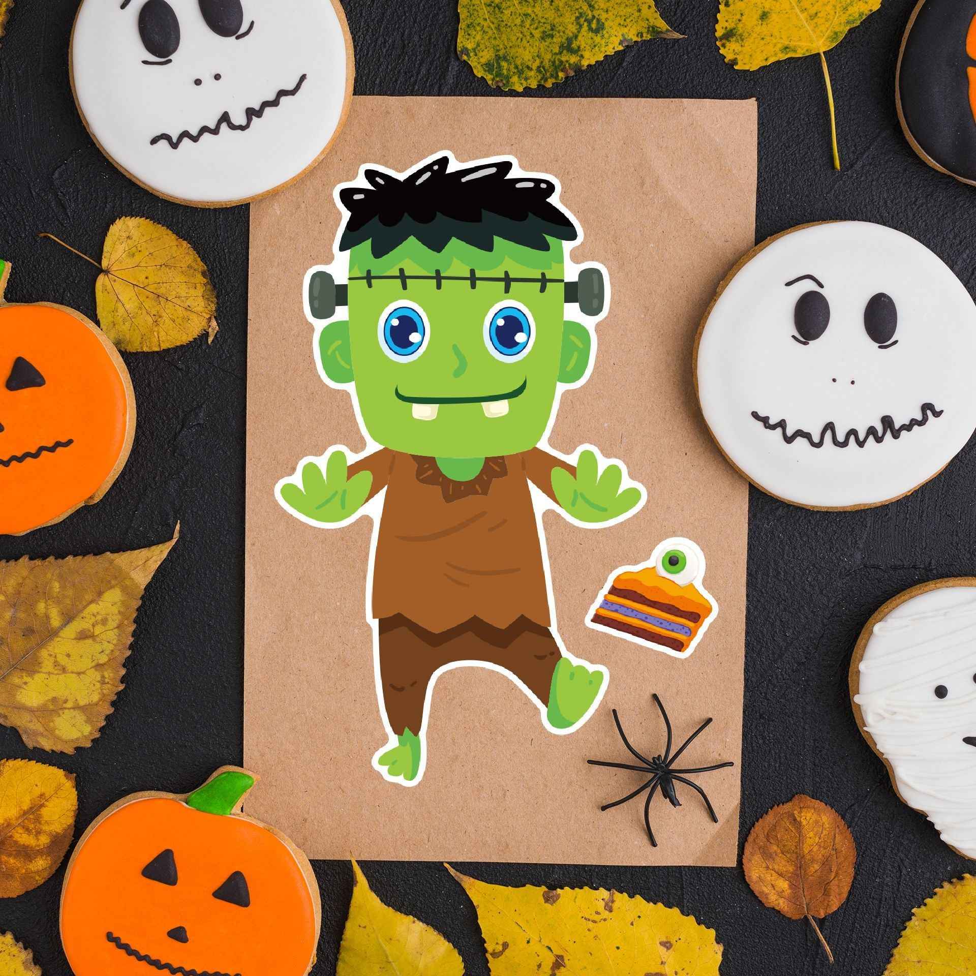 Make a Face Cartoon Spooky Halloween DIY Stickers for Kids 24 Sheets