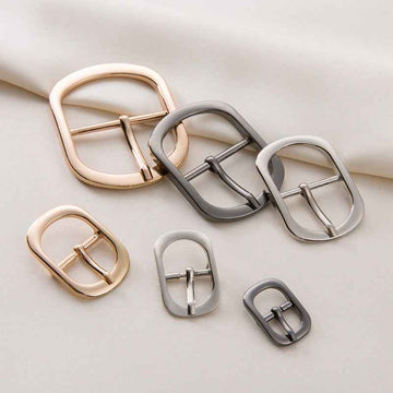 Center-bar metal belt buckles with pin adjusters, assorted gold and gunmetal (20 pcs)
