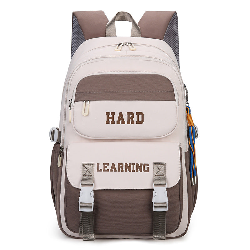 College Backpack for Women – Large Capacity Oxford Fabric Laptop Bag Coffee
