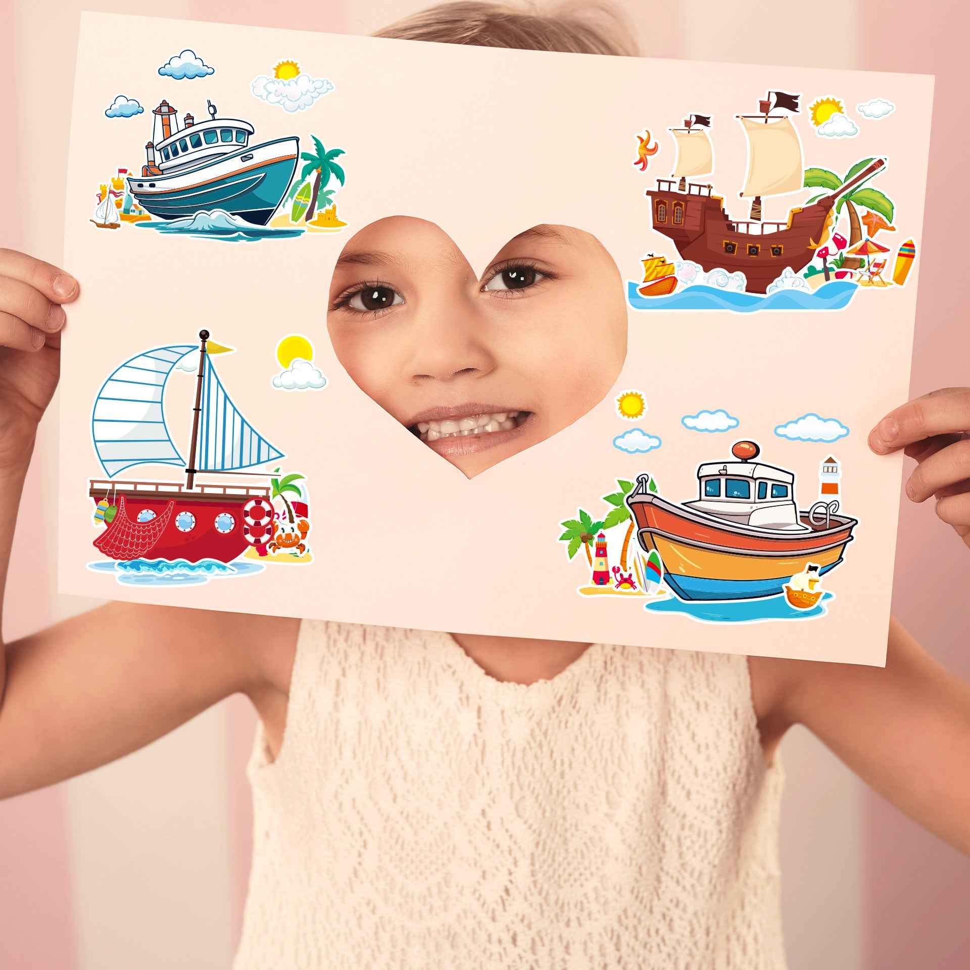 Make a Face Ship Yacht Stickers for Kids 24 Sheets