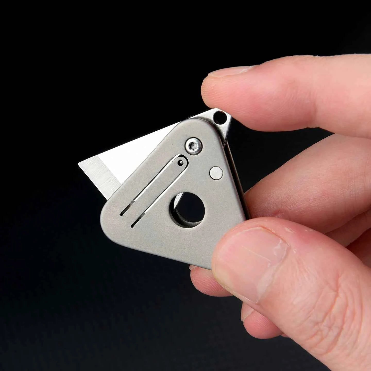 Mini Titanium Handle Triangle Folding Knife Box Cutter