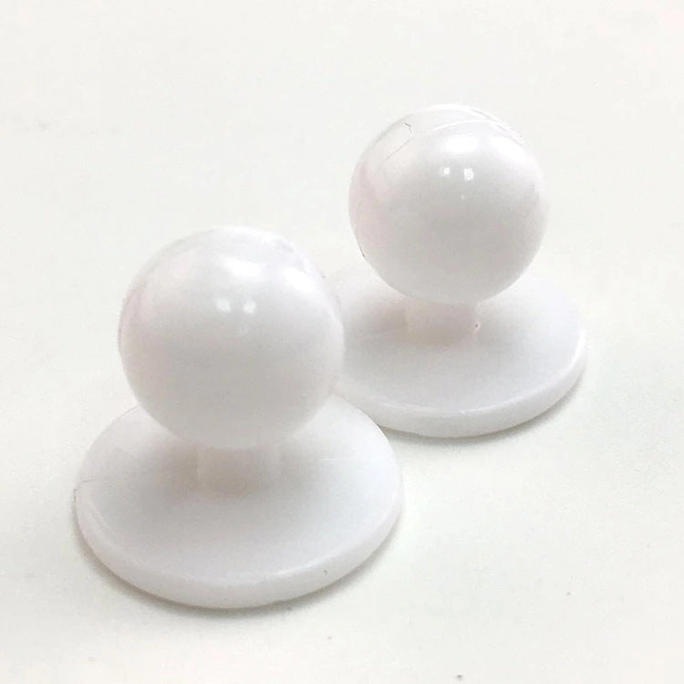 18mm塑料球形厨师纽扣，白色双颗纽扣一套
