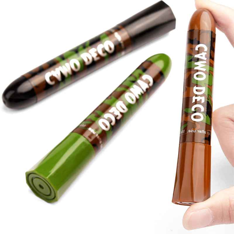 6PCS Camo Face Paint Stick Black Green Brown 3 Color