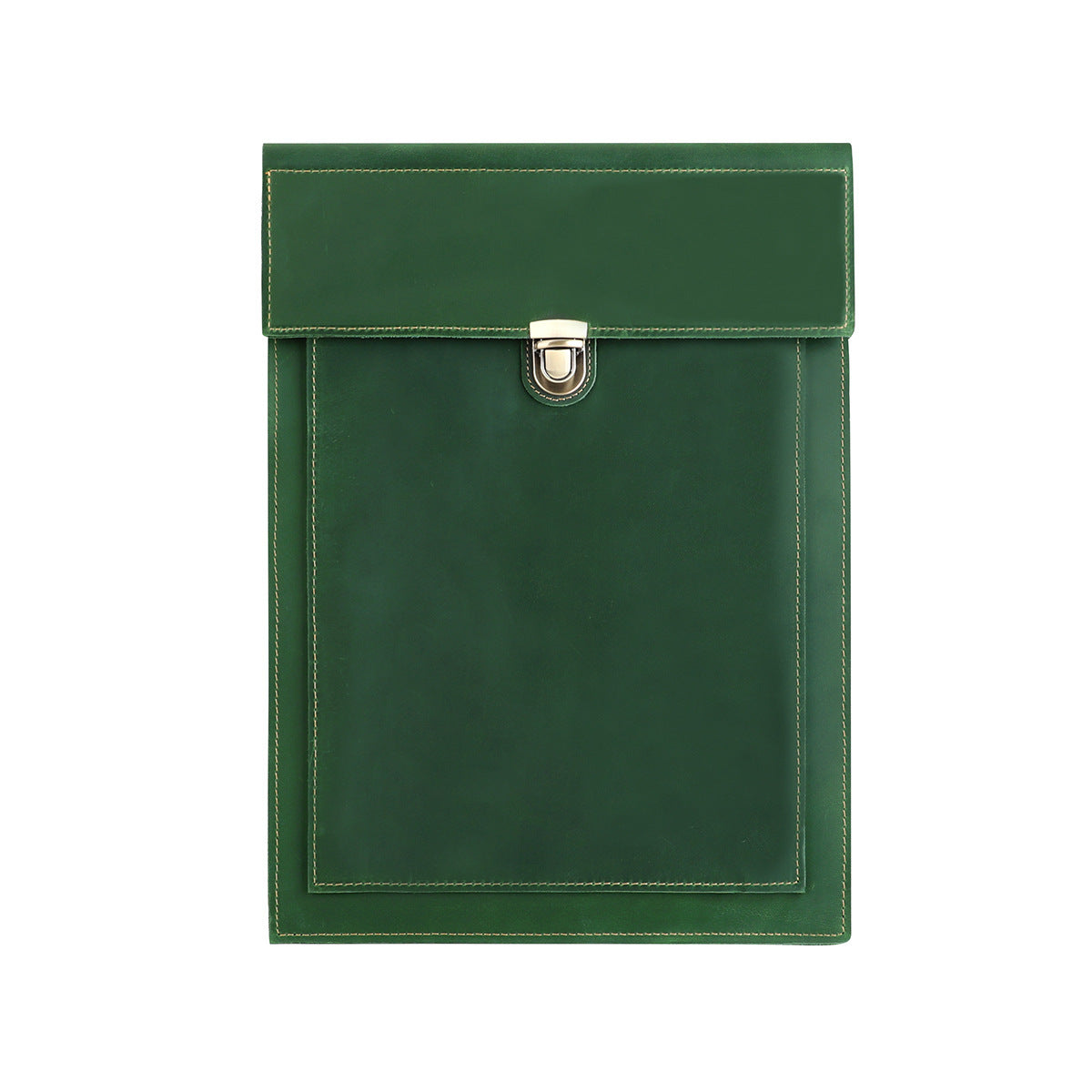 Genuine Leather Laptop Sleeve 13.3" with Clasp Closure Green
