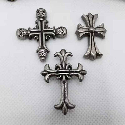 Vintage Silver Alloy Cross Rivets Gothic Punk Studs 30 Pack(3 Styles)