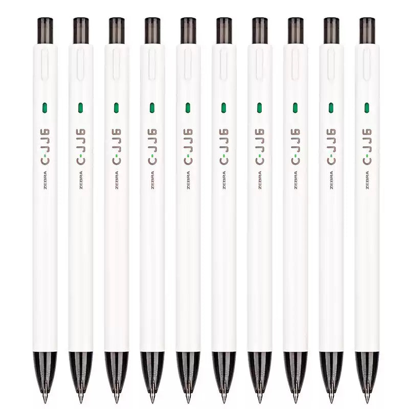 Zebra C-JJ6 Click Gel Pen Set - 0.5mm Black/Red/Blue Ink (10-Pack)