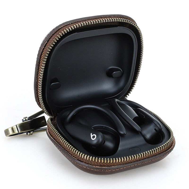 Genuine Leather Case for Apple Powerbeats Pro 2 Bluetooth Earphone Pouch