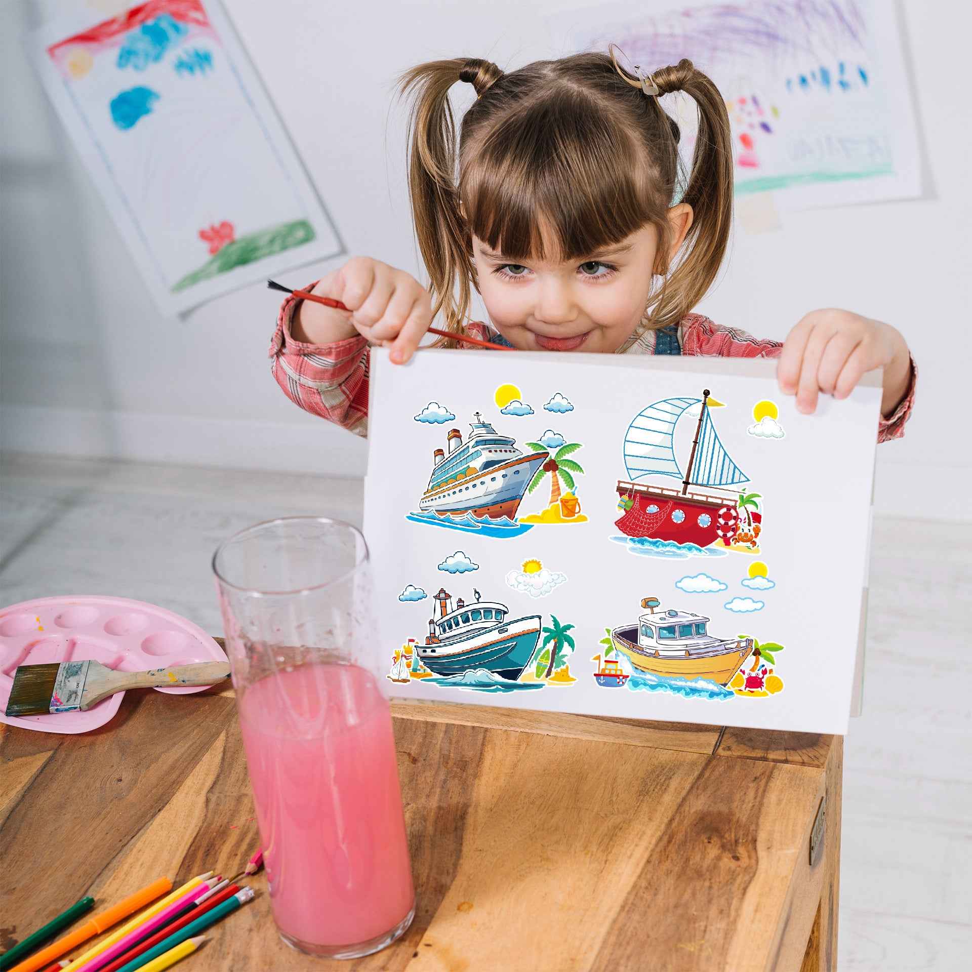 Make a Face Ship Yacht Stickers for Kids 24 Sheets