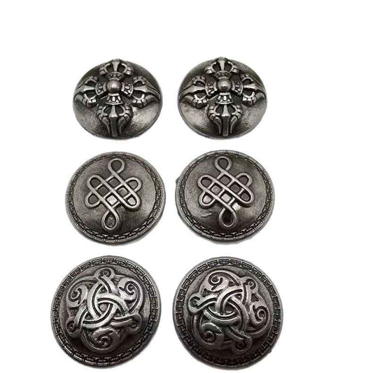 Round Alloy Cross Rivets Antique Silver Gothic Punk Studs 30 Pack