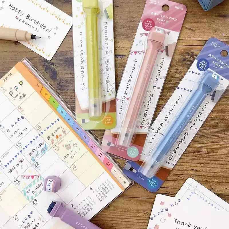 Kutsuwa Cruro Roller Stamp and Color Pen