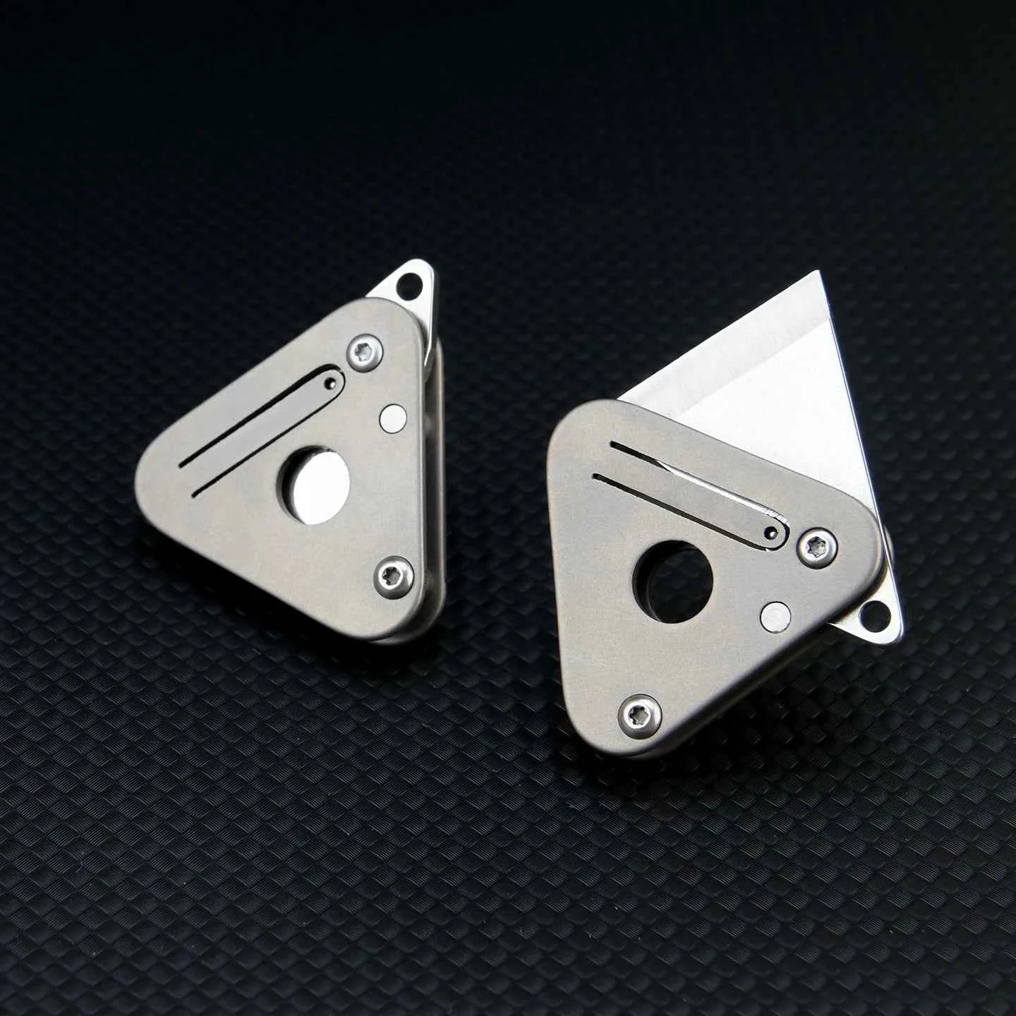 Mini Titanium Handle Triangle Folding Knife Box Cutter
