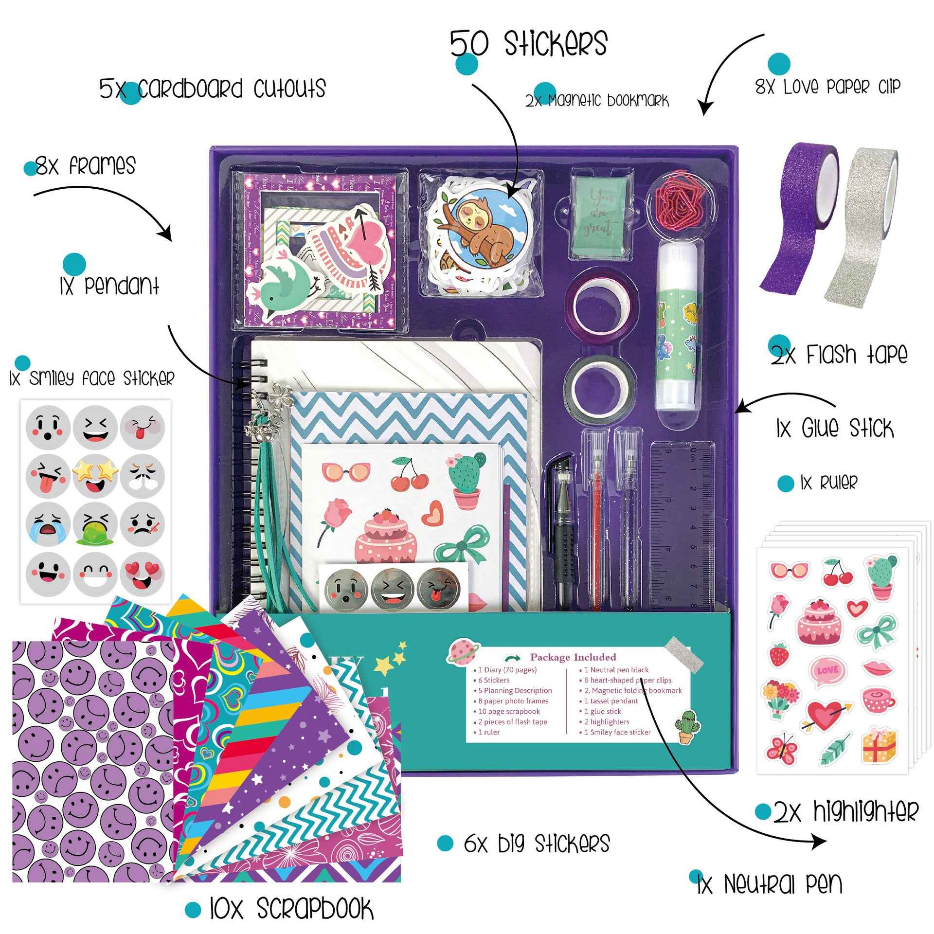 12er Set Tagebuch Mit Kugelschreiber Zur Erstkommunion Für Jungen - In Geschenkbox, 19,5x14,5 Cm - Perfektes Gastgeschenk