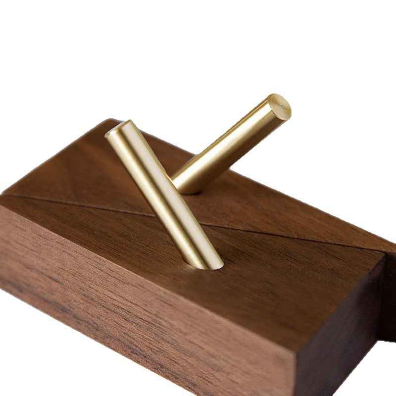 4 Pack Walnut Wooden Wall Hooks for Towel Clothes Hanging Key Holder