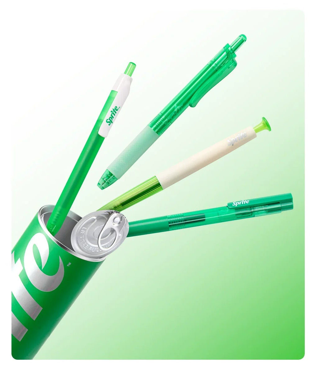 KACO x Sprite Limited Edition Click Gel Pen Black Ink 0.5mm 4-Pack