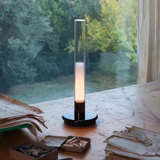 Rechargeable LED Candle Table Lamp | Touch Dimming | 3000K Warm Light | Aluminum & Glass | Indoor & Outdoor