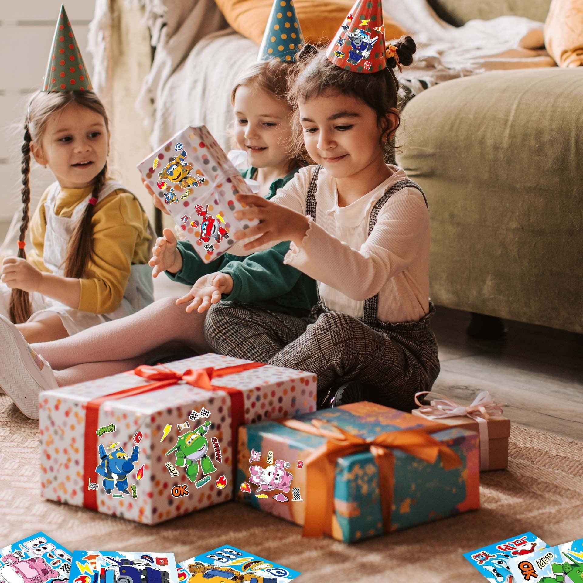 Make a Face Anime Super Wings Stickers for Kids 24 Sheets