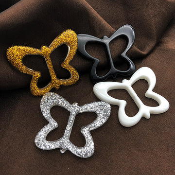 Schal-Knotenknopf Schmetterling, gold glänzend, 20 mm, 20er-Set