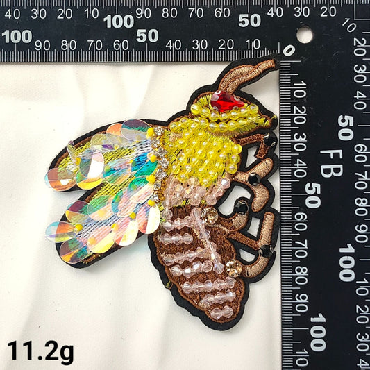 Black and White Pearl Flower and Butterfly Embroidered Patches 12 Pack
