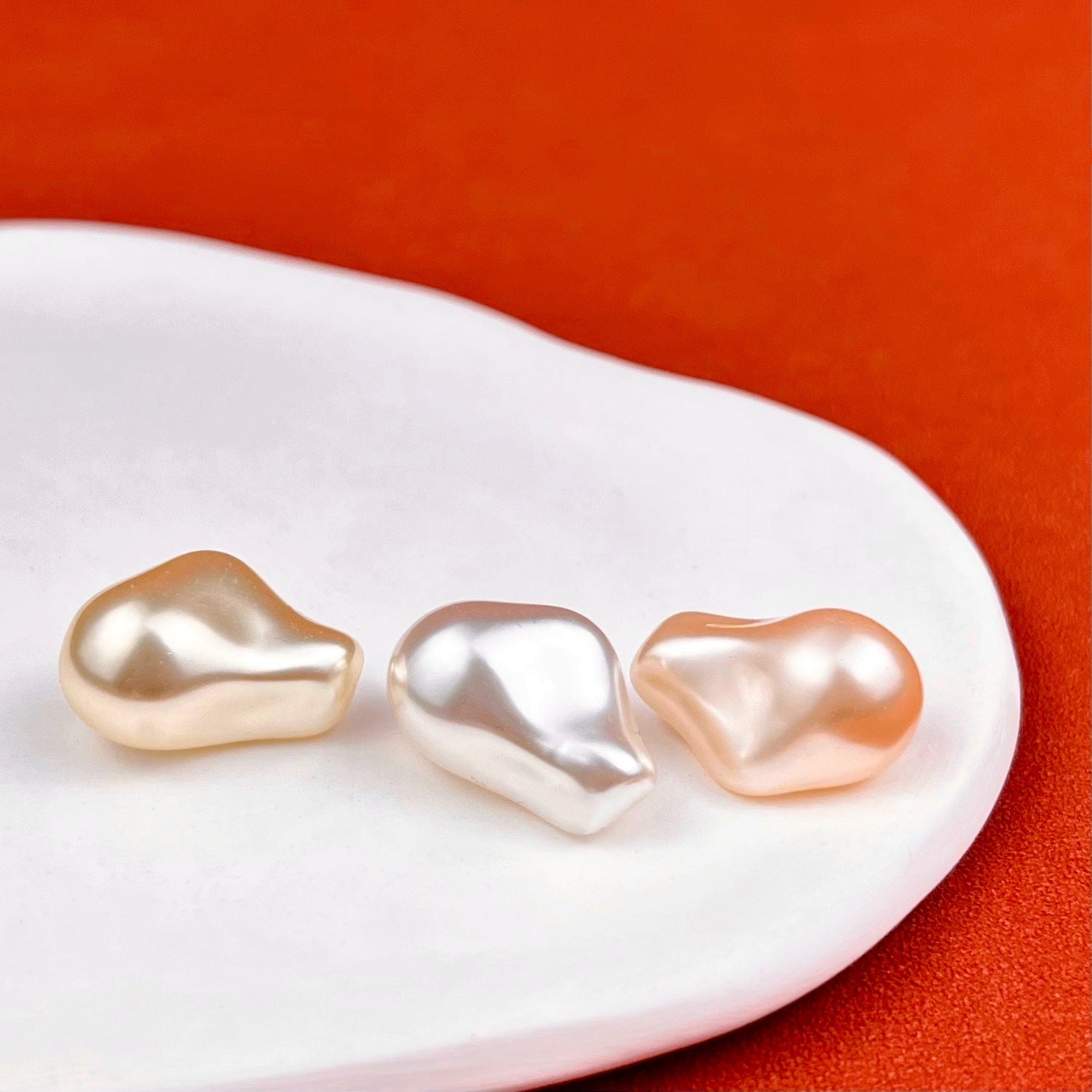 Cheongsam dress buttons in Light Yellow, White, and Light Pink, high-gloss peanut pearl