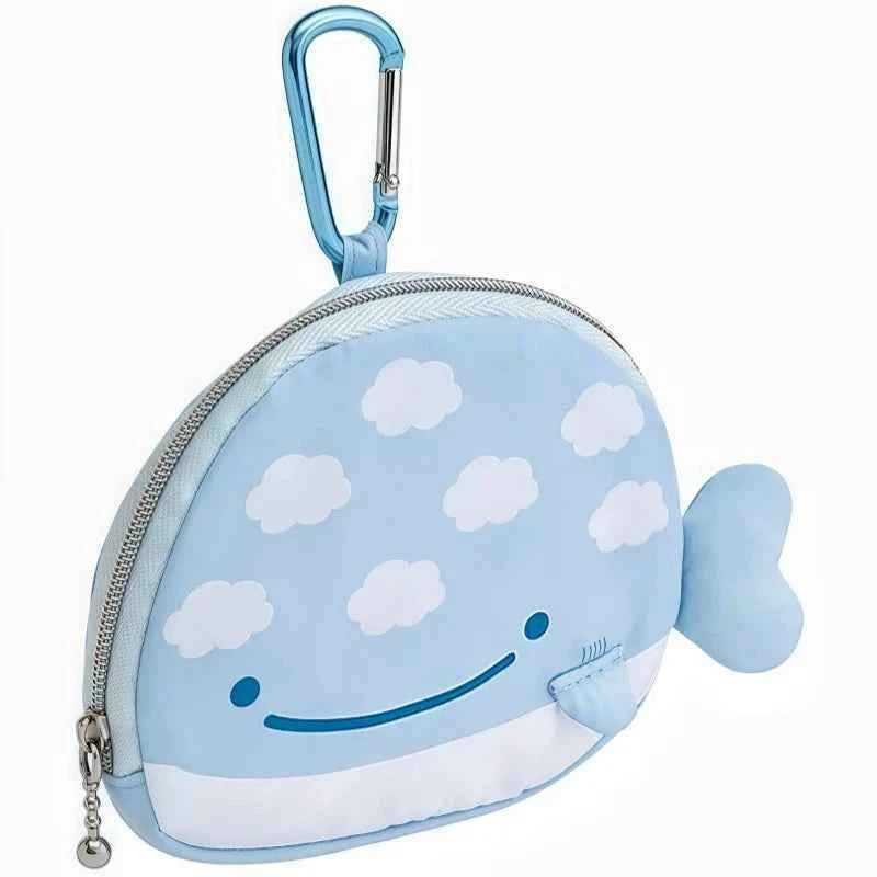 Japanese Kawaii Whale Shark Light Blue Tote Bag with Coin Purse