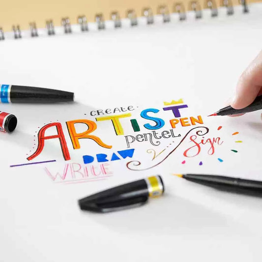 Pentel Arts Brush Sign Pen Artist Ultra Fine Brush 12 Pack