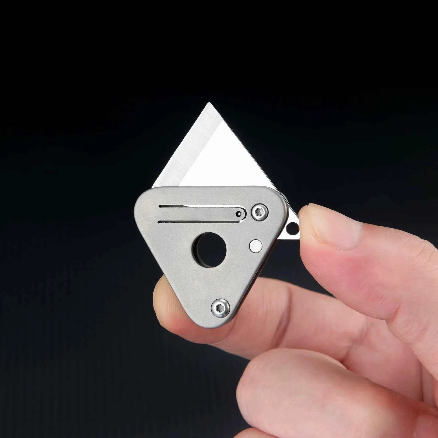 Mini Titanium Handle Triangle Folding Knife Box Cutter