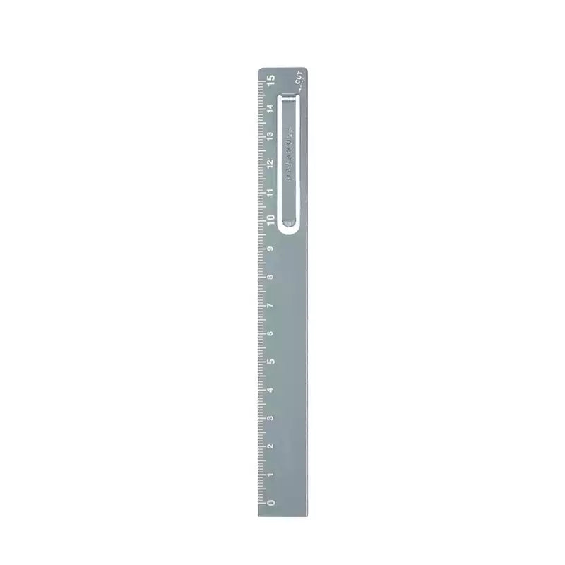 Paperclip Ruler Kutsuwa Hasarula Aluminum Ruler - 15cm with Paper Clip and Cut