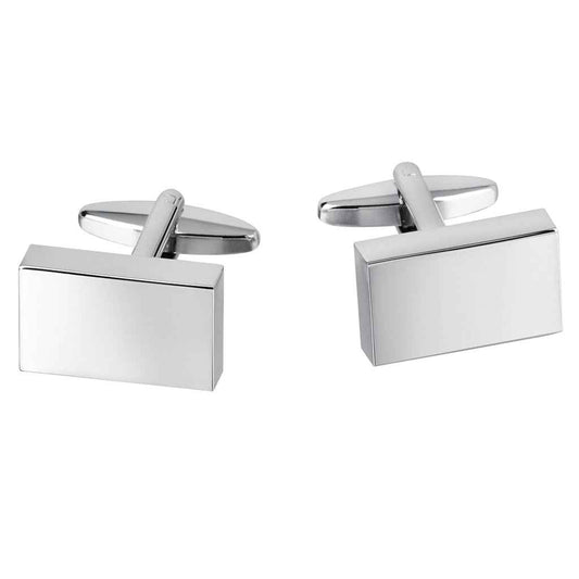 Rectangle Gold Silver Gunmetal Cuff Links for Men Silver