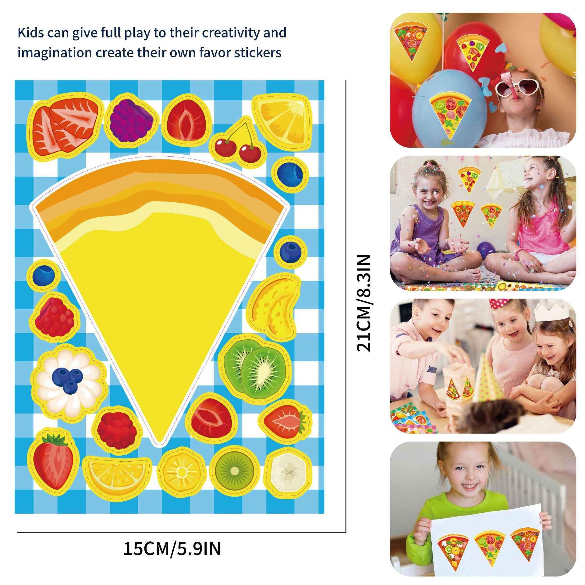Make a Face Pizza Stickers for Kids 24 Sheets