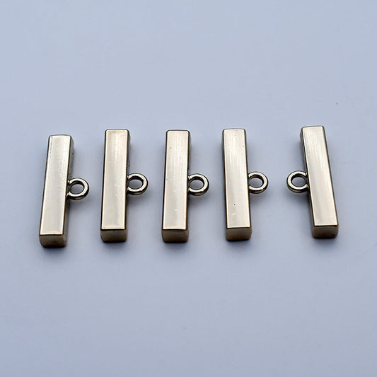 21mm Metal Rectangle Bar Gold Decorative Buttons for Coats 20pcs