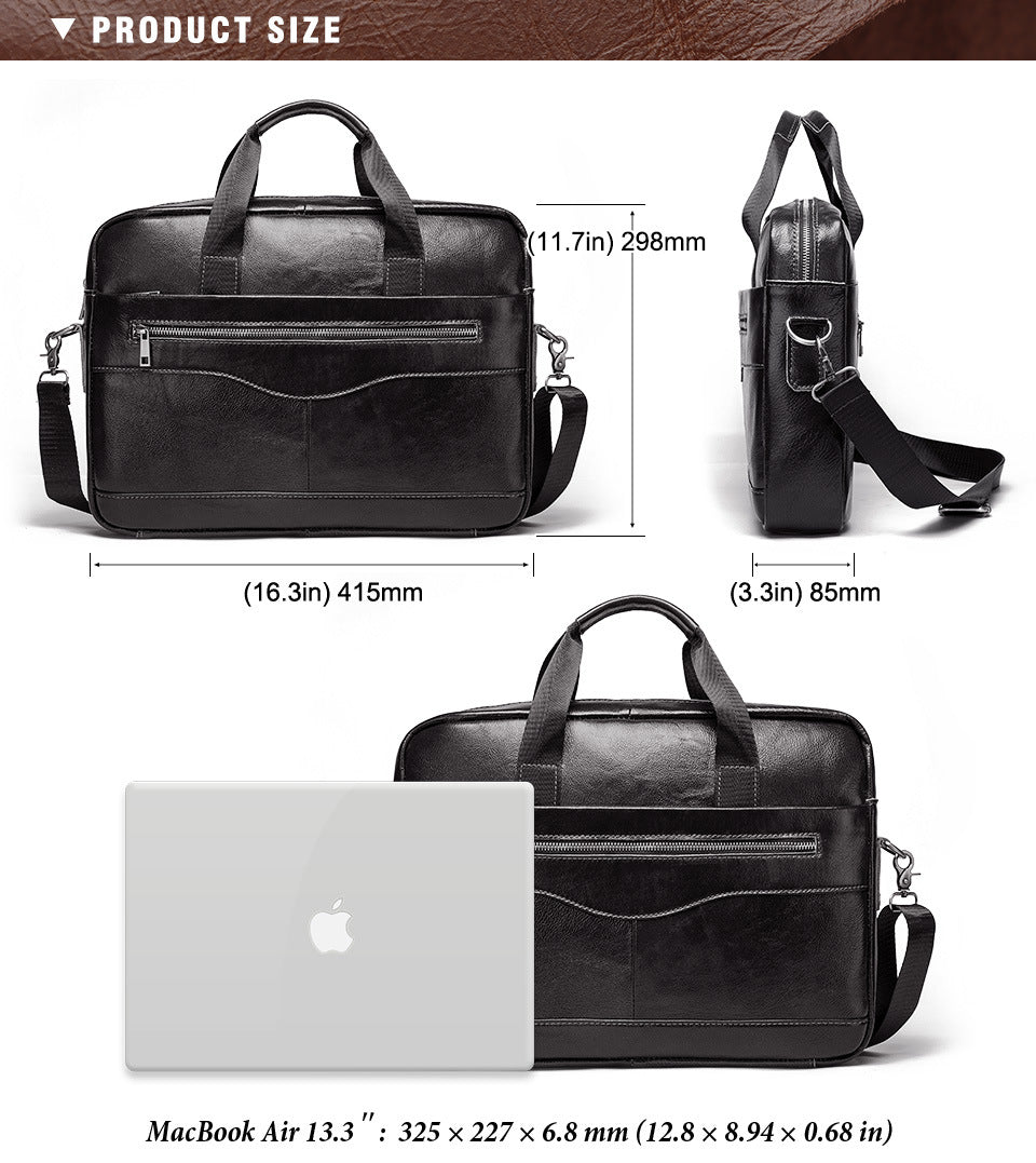 Vintage Leather Messenger Bag for Men MacBook Air 13.3 Inch Laptop