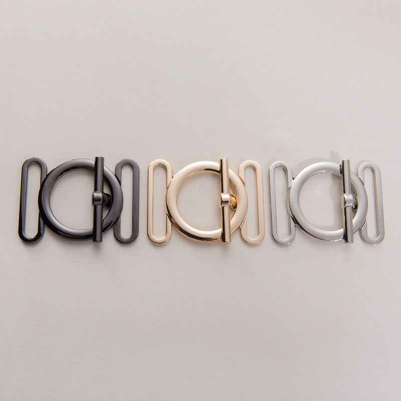 30/40 mm Metall-Gürtelverschluss-Knöpfe, Gold & Silber, Ringclip mit Riegelstift