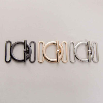 30/40 mm Metall-Gürtelverschluss-Knöpfe, Gold & Silber, Ringclip mit Riegelstift