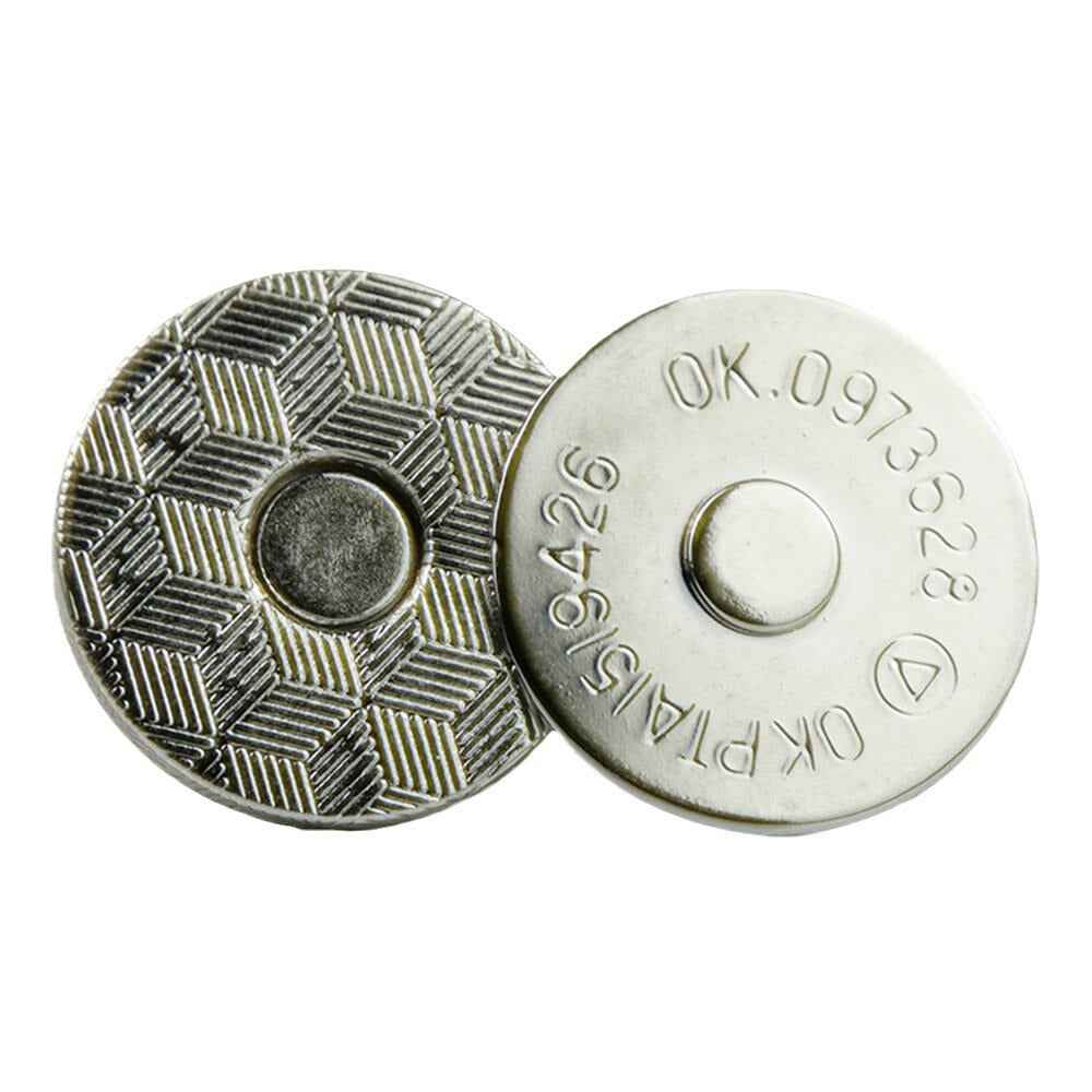 14x2mm magnetic snap button (silver), front and back halves