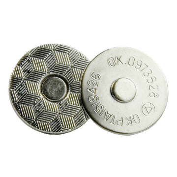 14x2mm magnetic snap button (silver), front and back halves