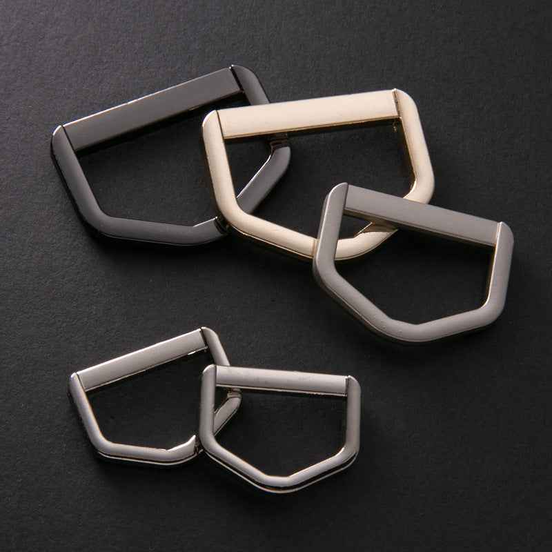 Hexagonale Metall-D-Ring Schnallen, 2 Farben, offenes Ringdesign